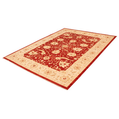 Tapis unique en laine noué à la main 10 pi 2 po x 13 pi 7 po nouvel âge Perley en cuivre foncé / beige / brun