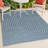 Alecxia High-Low Minimalist Angle Geometric Dark Blue/Cream Indoor/Outdoor Rug-1589768548