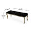 Repose-pieds de banc Kopa, capitonné noir, bois brun, pieds incurvés, 46 po