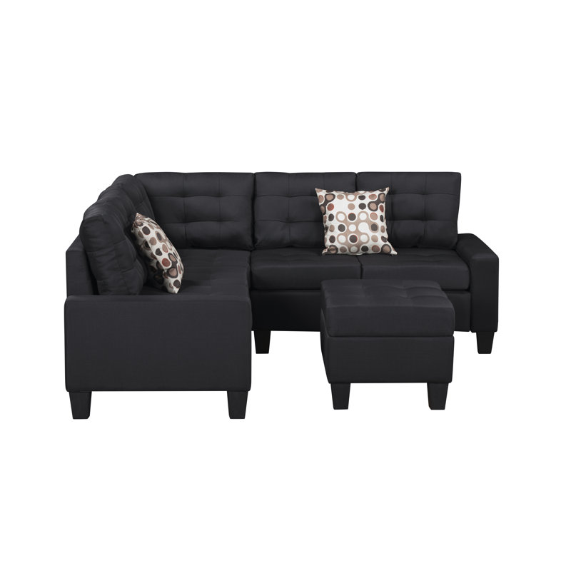Canapé modulaire 6 pièces, noir, Noir