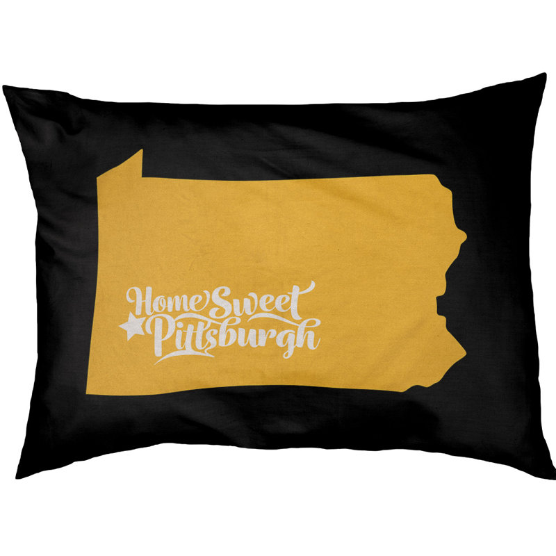 Coussin d’intérieur pour chien pittsburgh pennsylvanie, Petit (l 28 po x P 18 po x H 6 po), Jaune