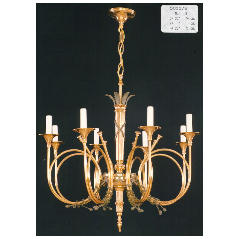 Dahlstrom 8 - Light Candle Style Chandelier, Antique Silver