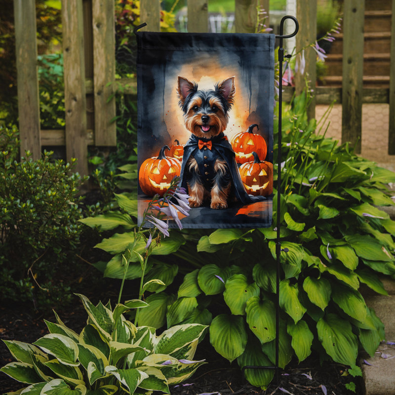 Drapeau de jardin chiot Halloween, Yorkshire Terrier Yorkie
