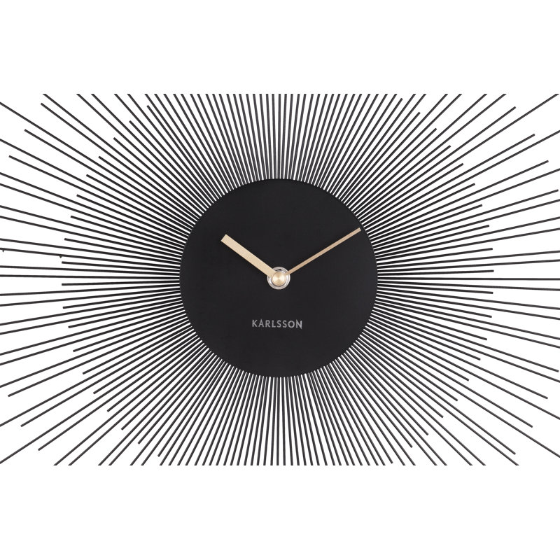 Peony Metal Wall Clock, Black, Large