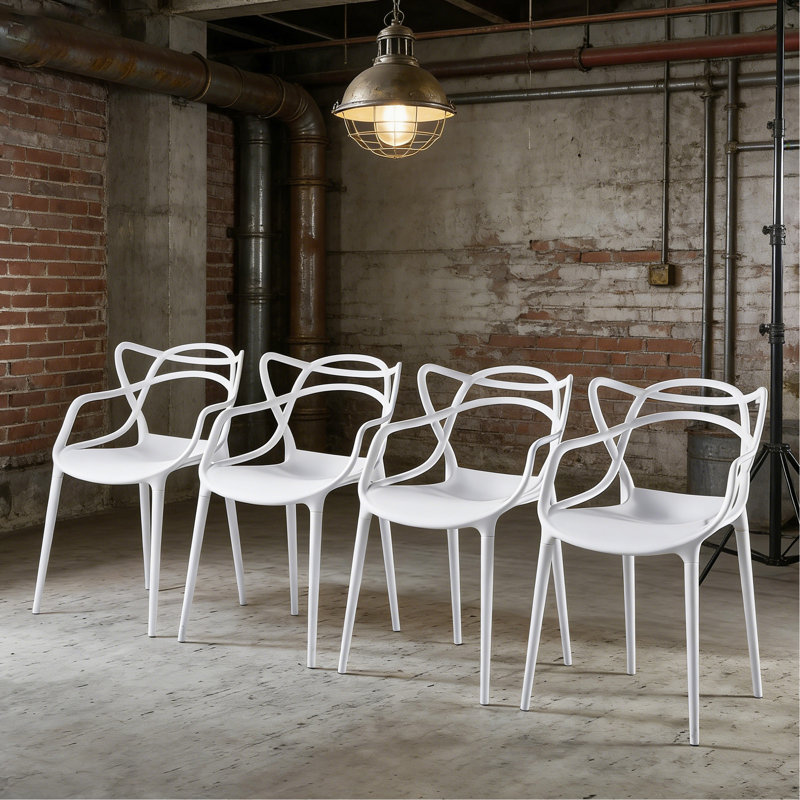 Plastic Dining CHAIR 4PCS white