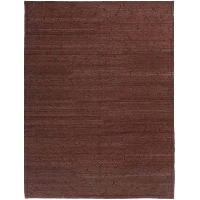 Wool Abstract Area Rug in Brown