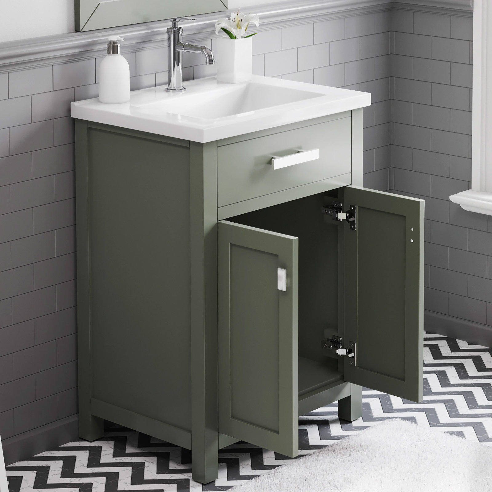 Caitlyn 24" Single Bathroom Vanity, Glacial Green