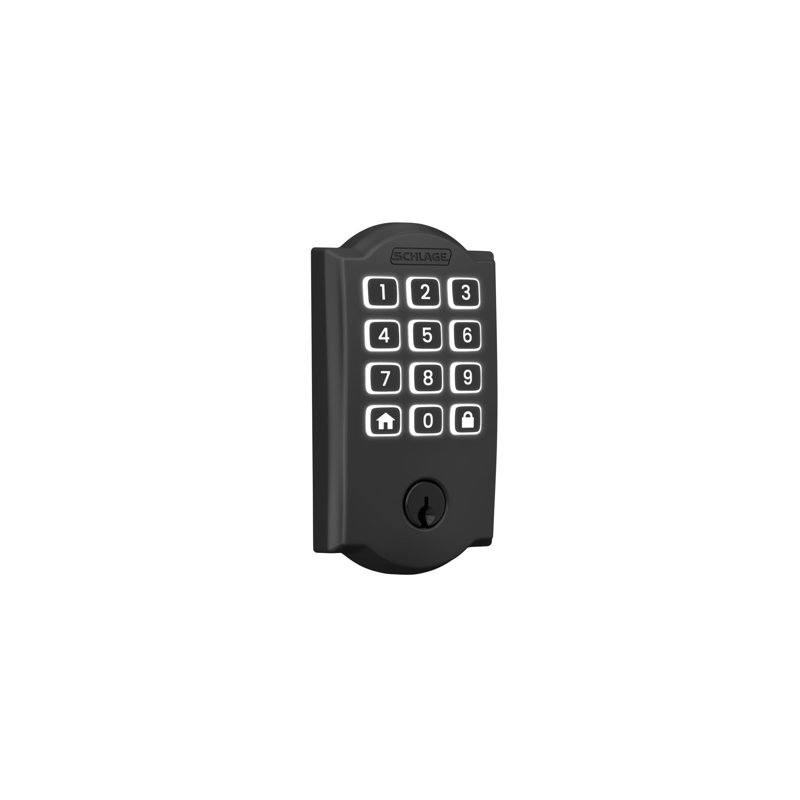 Arrive Smart Wifi Deadbolt With Camelot Trim, Matte Black