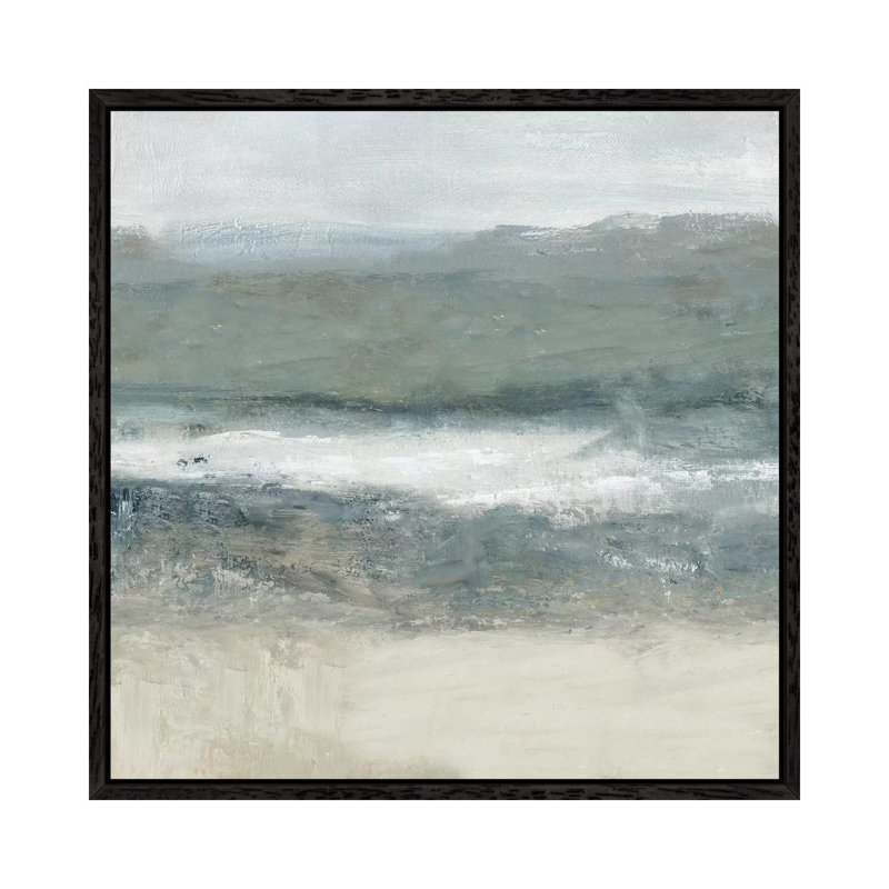 Rolling Oceanside I by Carol Robinson - Painting on Canvas, Black Framed, 93.98 cm H x 93.98 cm W
