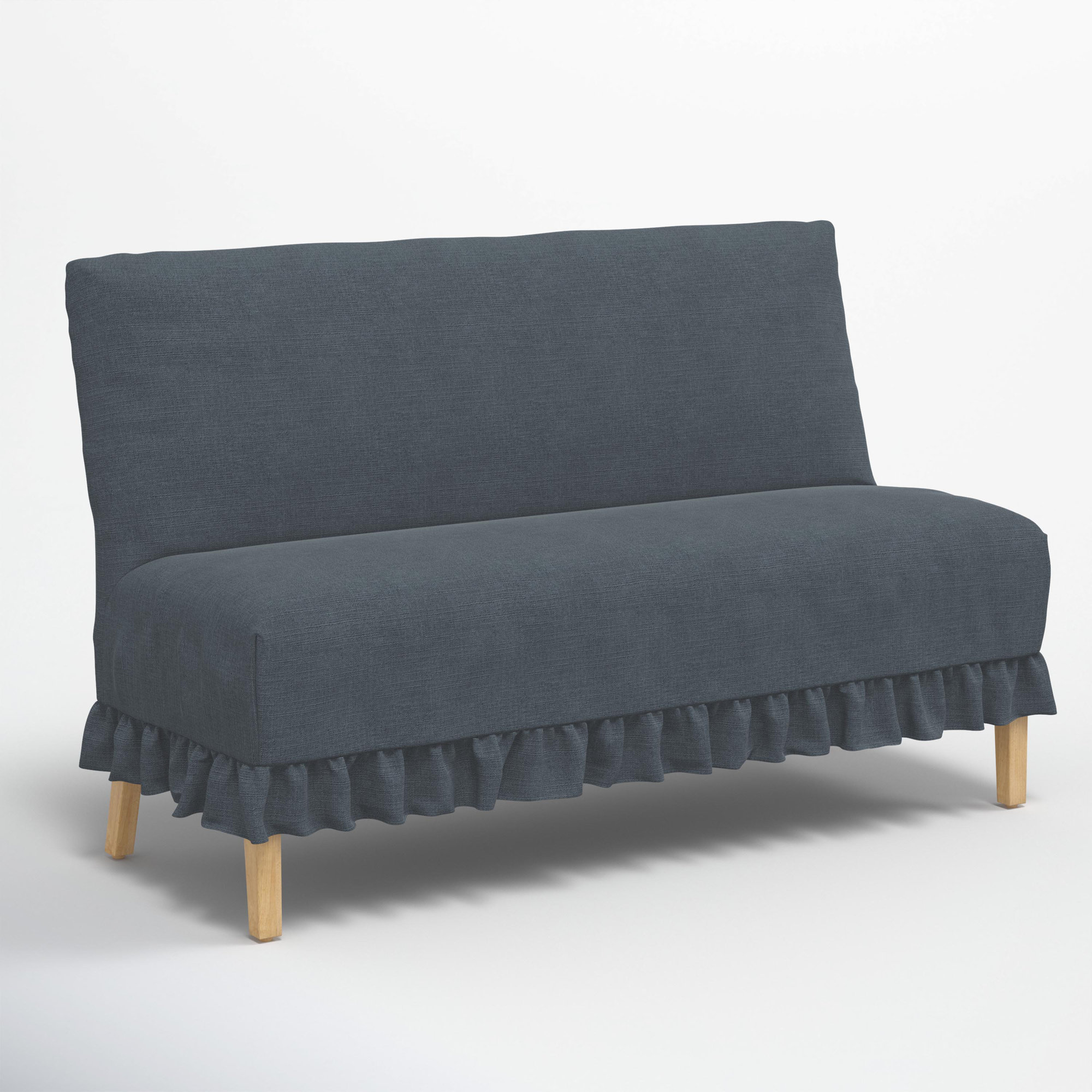 Maggie Slipcover Dining Banquette, Classic Navy Linen