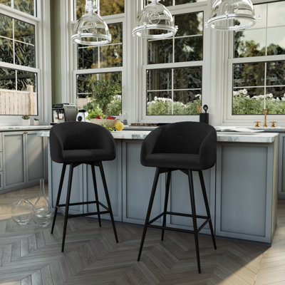 Dimario Swivel Upholstered Teddy Counter Stool