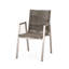2 chaises de salle à manger en aluminium avec siège en corde taupe pour l'extérieur, teinte argentée, siège polyvalent de style 2 pour l'extérieur