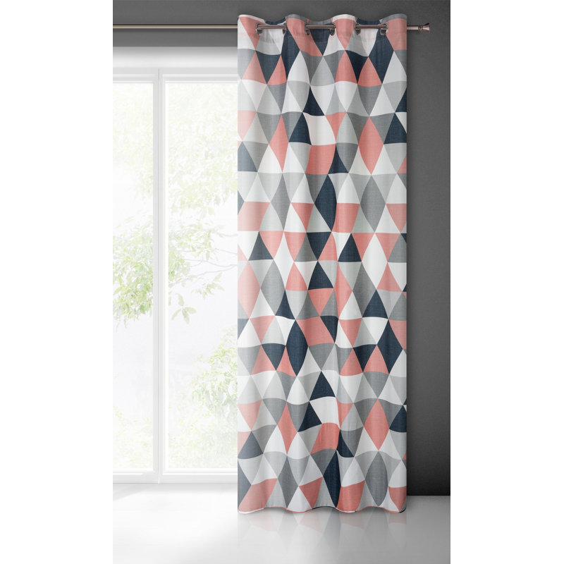 Medora Semi Sheer Curtains Single Panel, Dark Rose