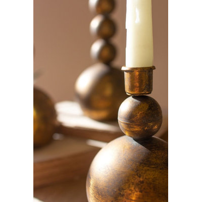 Gemma 3-Piece Brass Candlestick Set