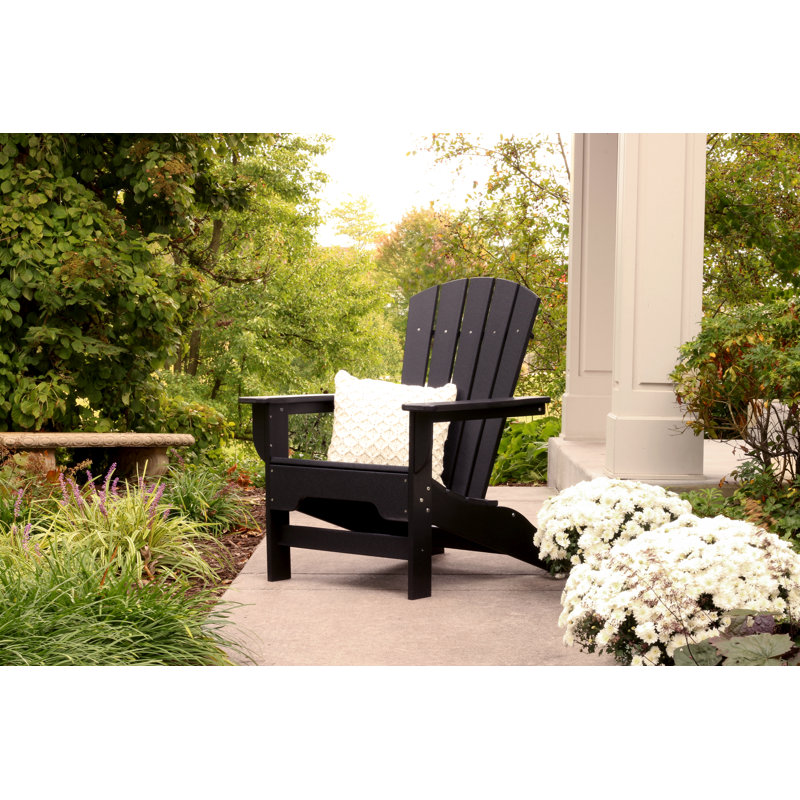 Chaise Adirondack en plastique / résine Willene, Noir