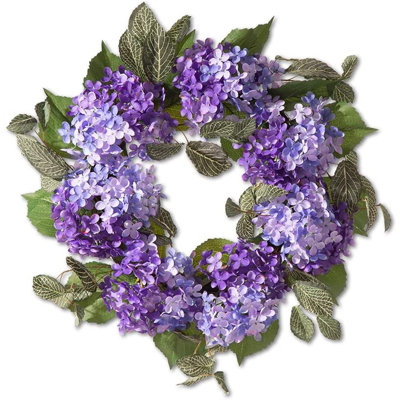 Fresh (Live) Hydrangea Polyester 22'' Wreath