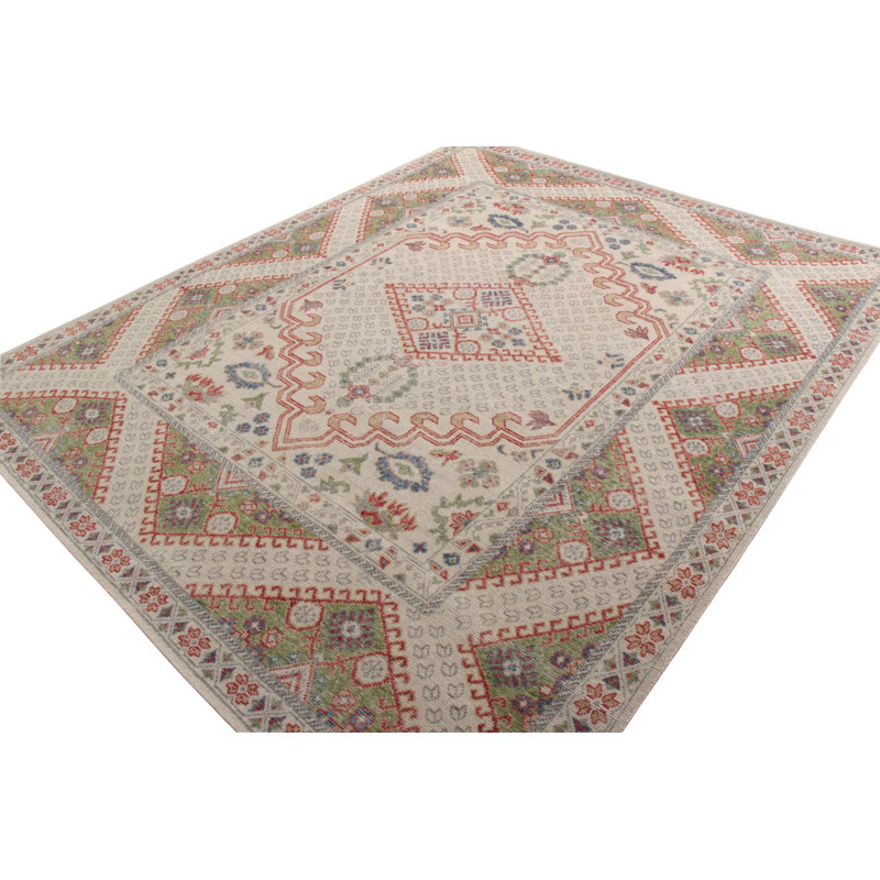 Distressed Homage Hand Knotted Wool Floral Area Rug, Rectangle 10' x 14'