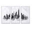 «Chicago Black Silhouette - Cityscape», ensemble d'art mural sur toile-370471174-370471170