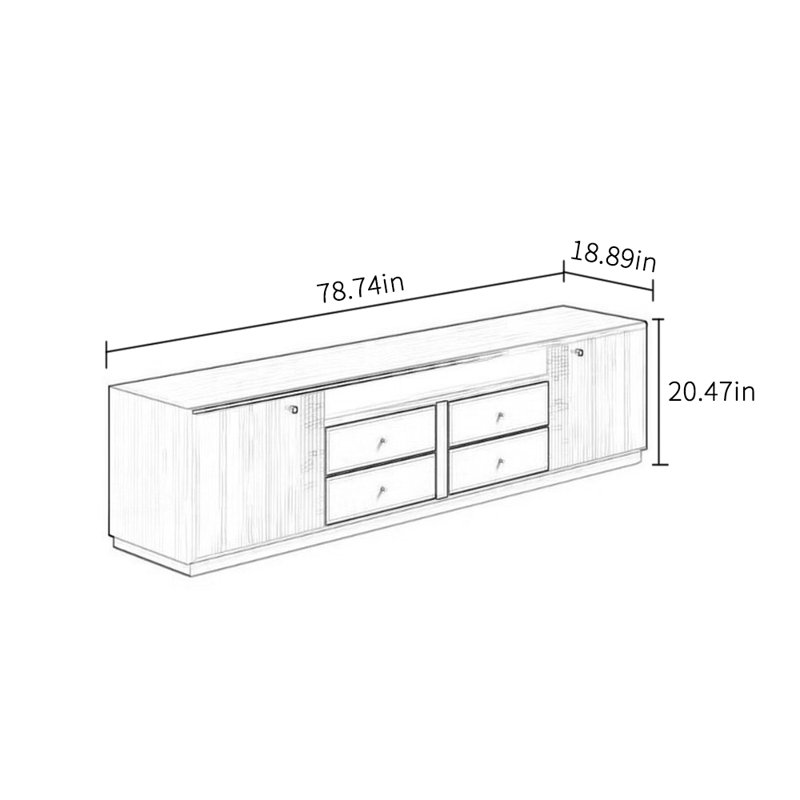 Meuble télé classique, 78.74"