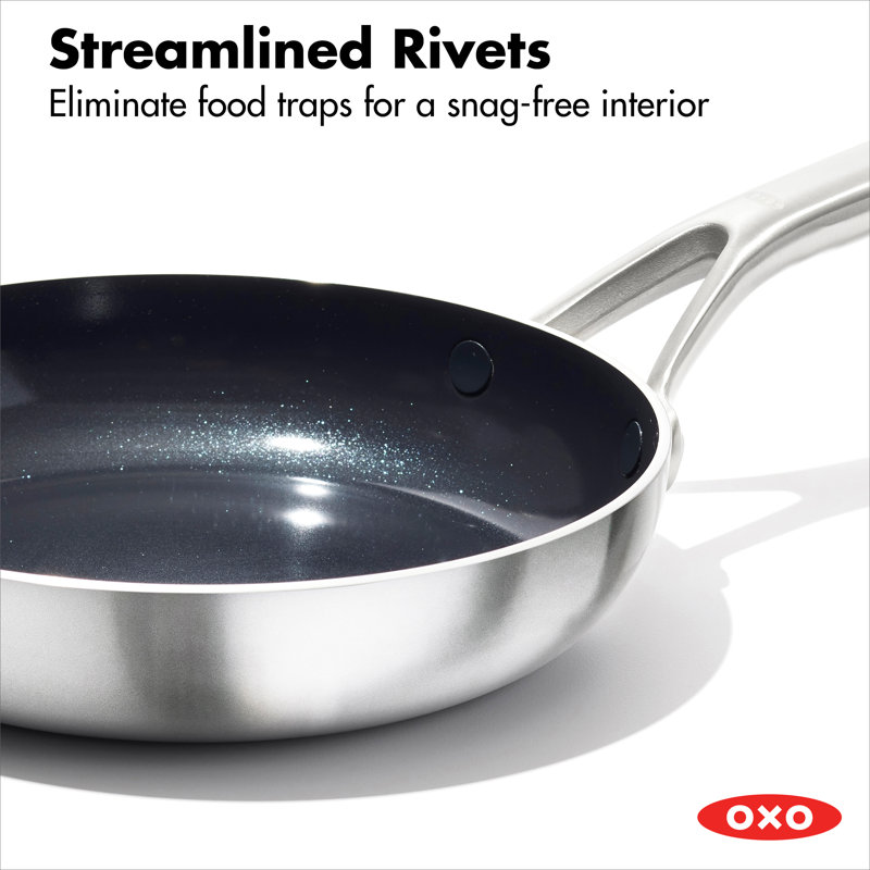 OXO Mira 3-Ply Stainless Steel Non-Stick Frying Pan, 8", 8.00" W