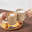 Ensemble de 4 tasses à rebord incurvé en dégradé de brun, 16 oz, deux, émaillées avec bord surélevé, grès-124946217-124946221