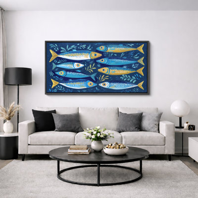 Impression sur toile encadrée, "Blue Fish"