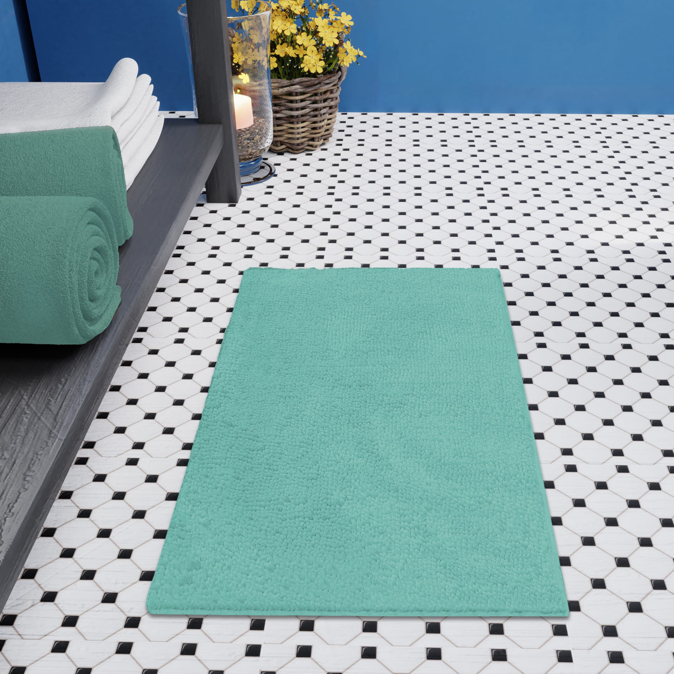 Red Barrel Studio® Viviano Memory Foam Bath Rug with NonSlip Backing