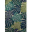 Tapis décoratif moderne et créatif avec un thème bleu-vert et des motifs de fleurs et de feuilles-1891909304