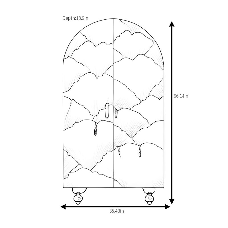 Garde-robe moderne et simple à motif de feuilles de lotus