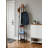 Retro Brown And Black Floor-Standing Coat Rack, Industrial Style Steel Frame With Three Tiers, Multiple Hooks For Scarves, Bags, And Umbrellas, Suitable For Both Entryway And Living Room.-1709410414