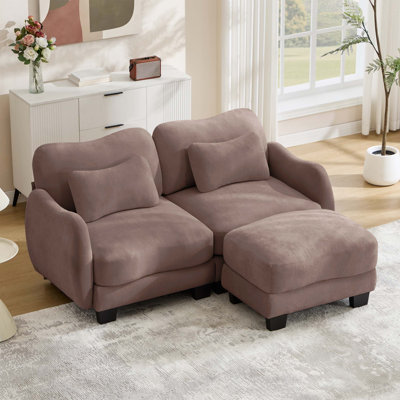 Canapé à chenilles ergonomique à deux places avec pouf amovible