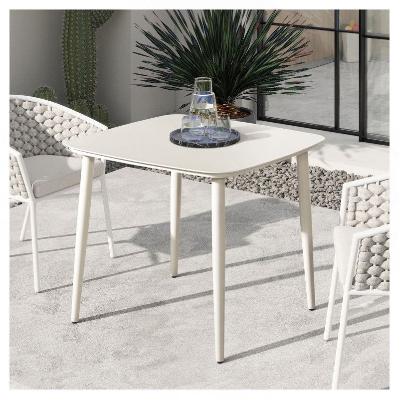 33.5" Square Outdoor Patio Table Aluminum
