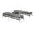 Sunloungers with Table Poly Rattan Gray