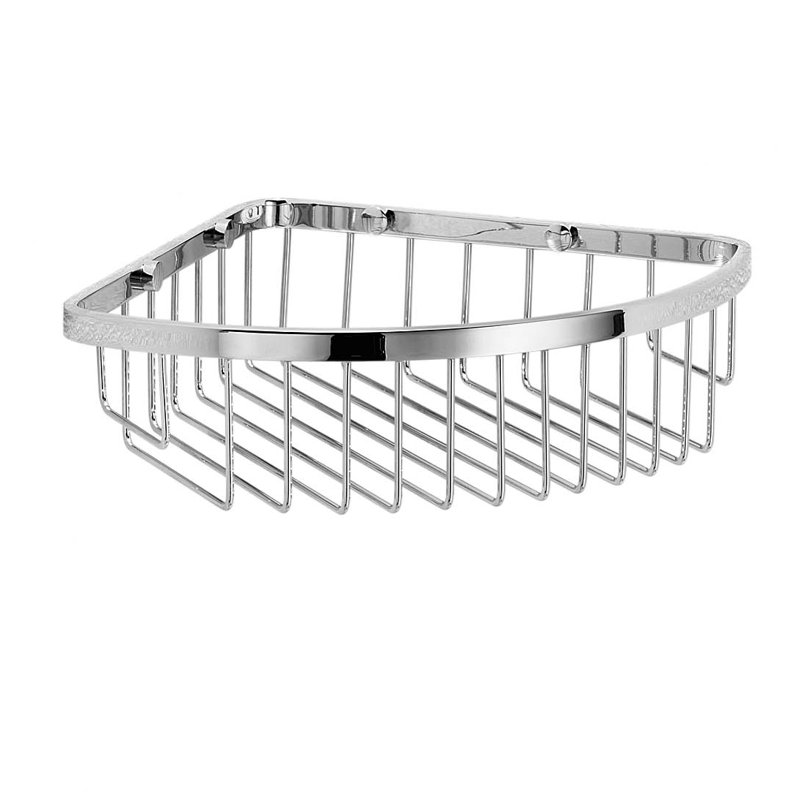 Chrome Corner Metal Shower Basket for Bathtub
