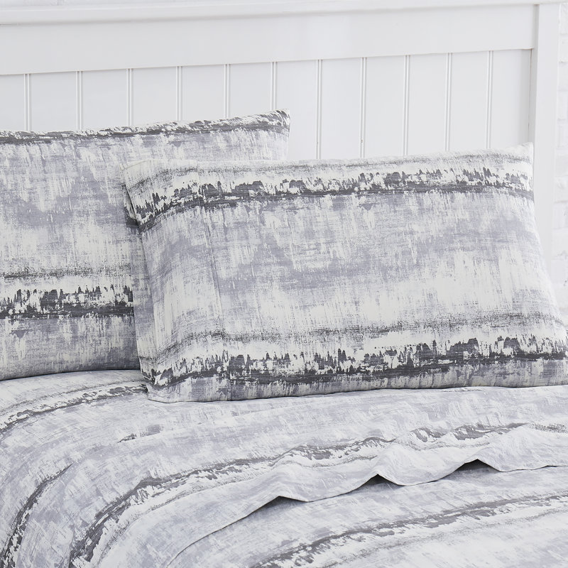 Abstraction 300 Thread Count Abstract 100% Cotton Sheet Set by Southshore Fine Linens, Gray