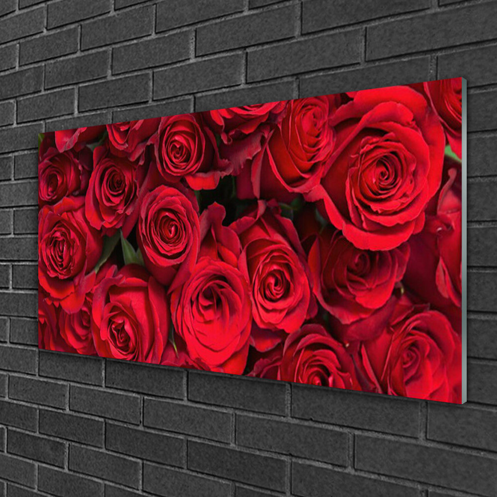 Glasbild Roses Floral