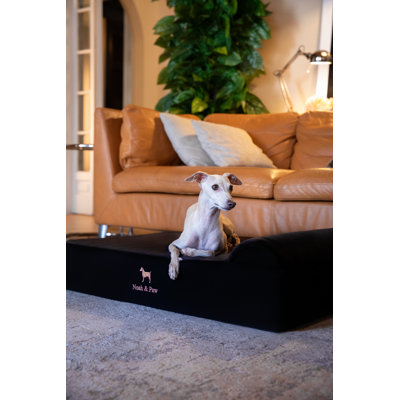  Grand lit pour chien, lits orthopédiques pour chien, mousse à mémoire de forme coquille d'œuf imprégnée de gel rafraîchissant, imperméable, lavable à la machine, avec housse intérieure (collection Denim)