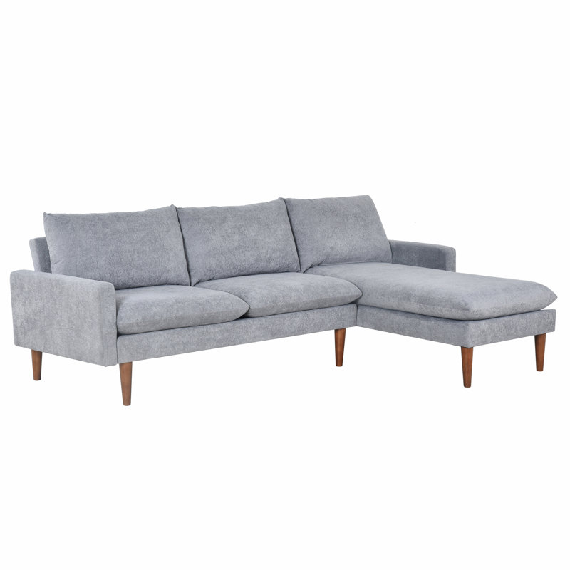 L-Shaped Sofa with Padded Cashmere: Multi-functional Design, Modern Luxury Appearance, Gray Velvet