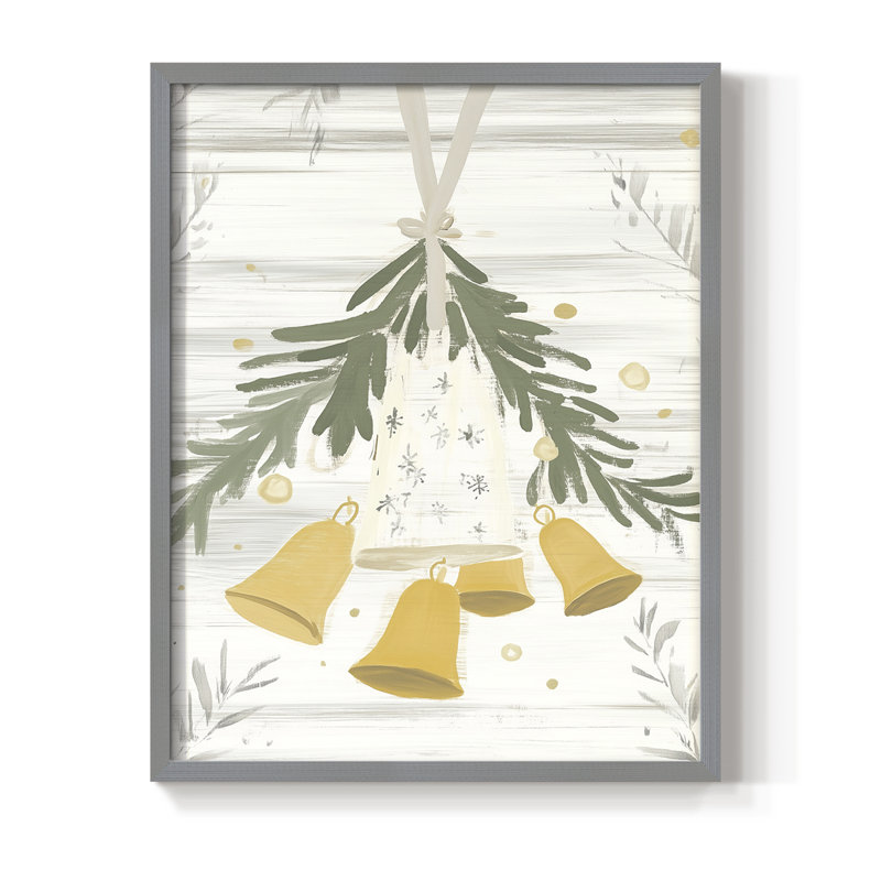 «Christmas Holiday Art» CECXVII, reproduction d'art encadrée - bois massif, H 11 po x l 9 po, Gris