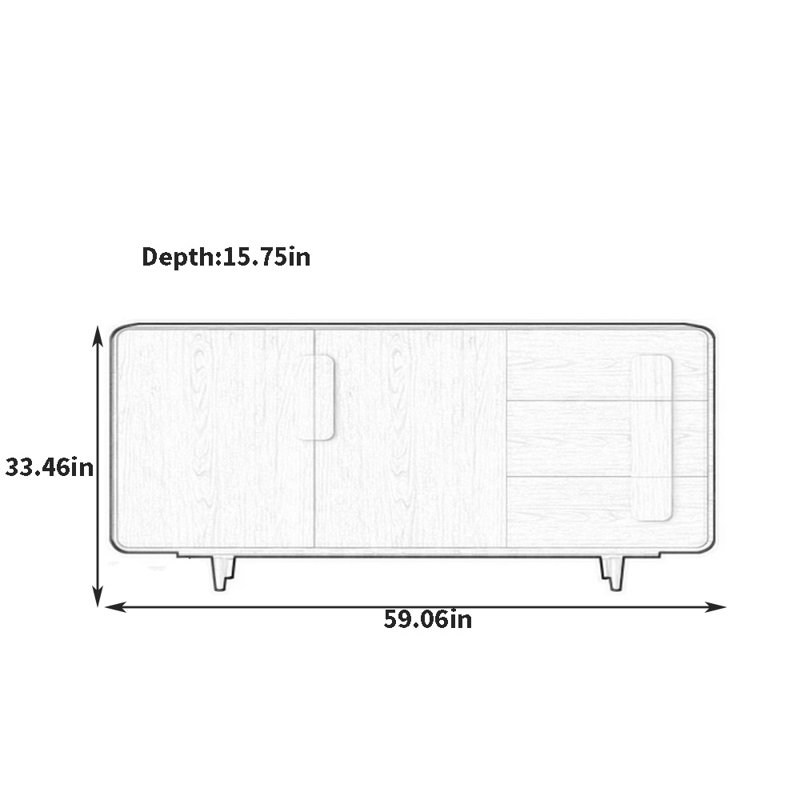 Degarmo, 33.46" H x 59.06" W x 15.75" D