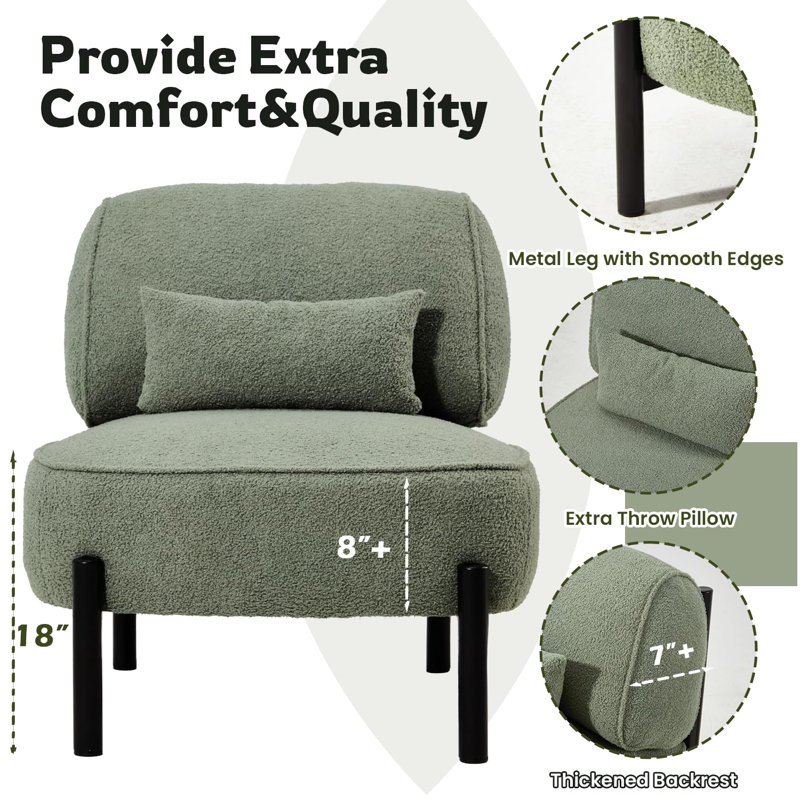 Upholstered Accent Chair, Green