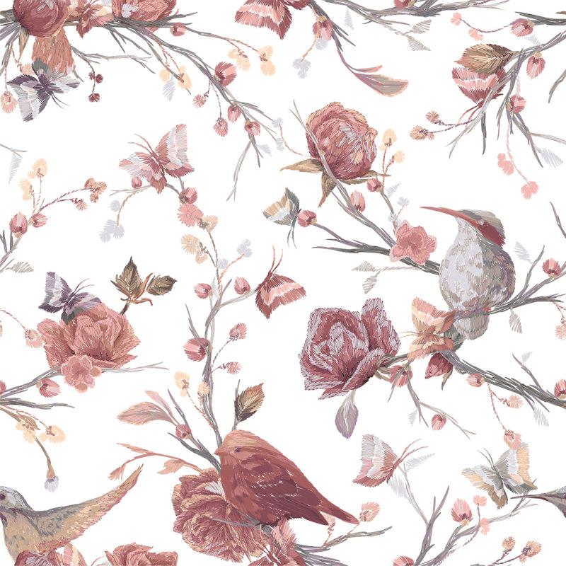 Peel & Stick Floral Wall Mural, 2.08' W x 18.75' L
