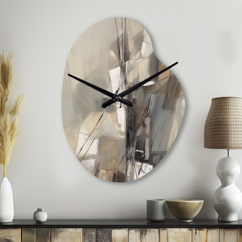 «Abstract Design Shapes I - Abstract Collages», horloge murale asymétrique, Petit
