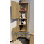 Grande armoire de salle de bain de coin, armoire de rangement de coin 65 po avec 2 portes creuses | Tablette d'angle Bhoho avec 2 portes et 6 tablettes