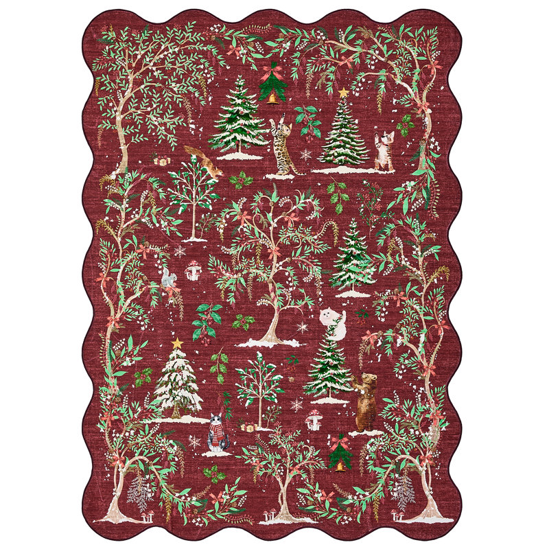 Rectangle Animal Print Washable Area Rug, 140*200cm