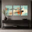 Toile abstraite abstraite avec silhouettes en orange, ensemble de 3 toiles-773926737