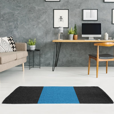 Tapis de détroit à rayures en poly-noir