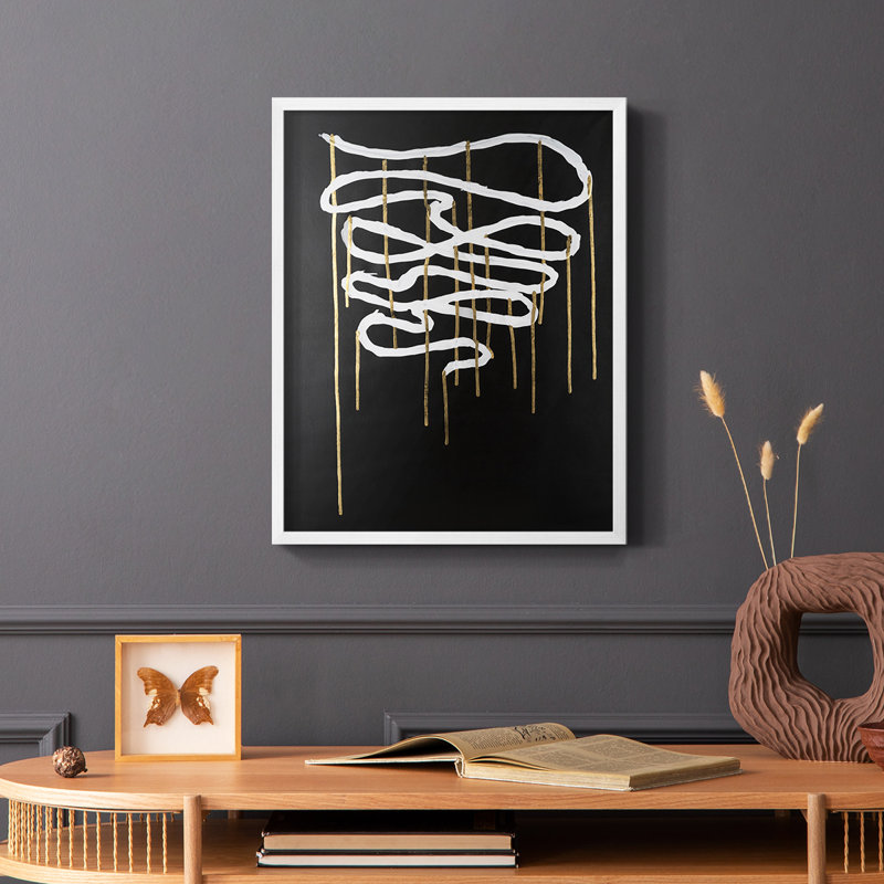 «Weeping Ribbon II», reproduction encadrée - bois massif, Blanc, H 20 po x l 16 po