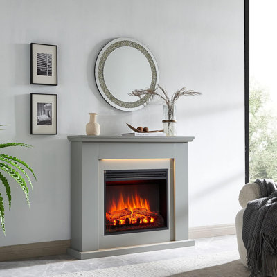 FLAMME 40" Freestanding Electric Fireplace Surround, Mardella