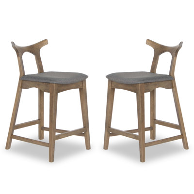 Fulda Upholstered Counter Stool with Solid Wood Frame